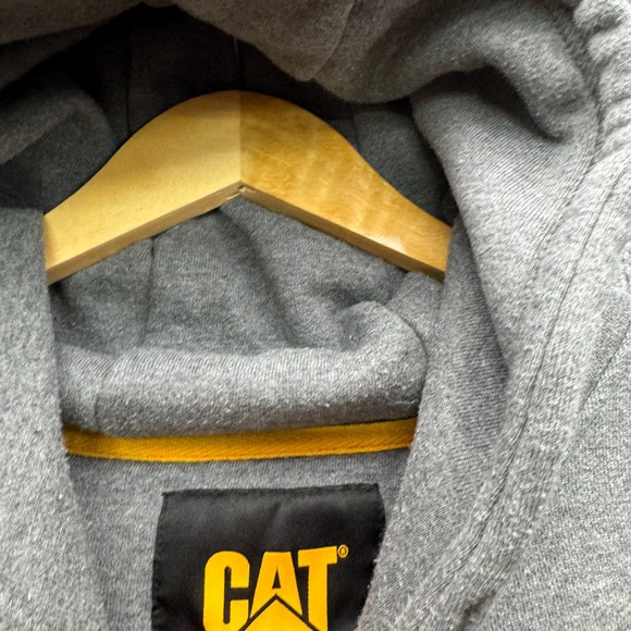 Caterpillar CAT Hoodie Men's Size XXL Gray Long Sleeve Logo Workwear Sweatshirt - Picture 7 of 11